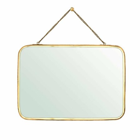 HOMEROOTS 20 x 0.25 x 3 in. Gold Metal Horizontal Wall Mirror 396703